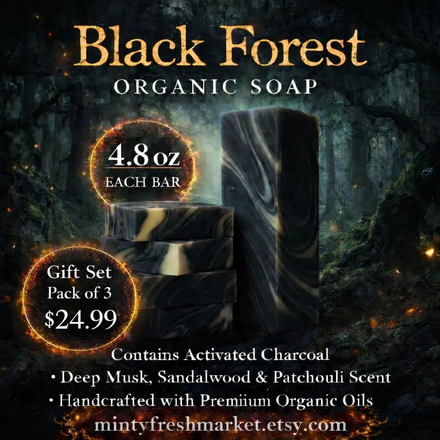 Black Forest Activated Charcoal Organic Soap